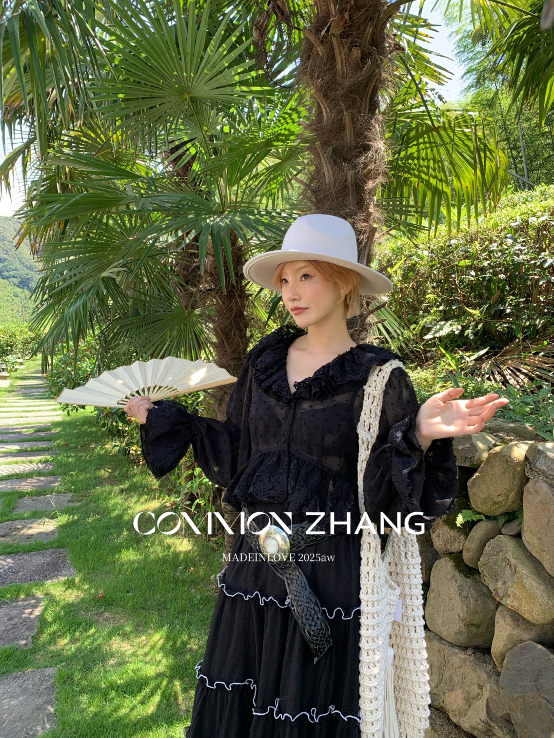 CZ ZHANG Early Autumn French sweet Lace collar flared sleeves see-through polka dot shirt for women B33039 pic 24