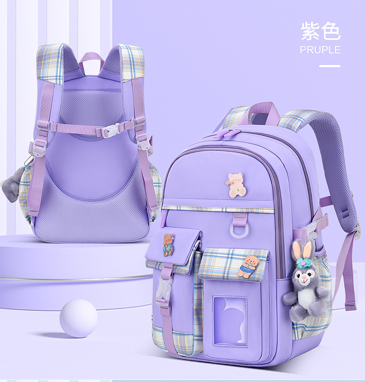 New style of schoolbag for girls 1-3-6 grade cartoon cute children backpack Lightweight and lightening student schoolbag pic 20