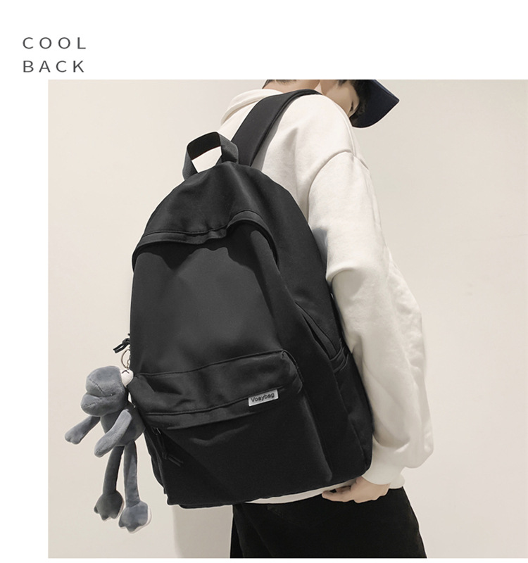 书包男初中高中生大学生大容量ins潮酷男生帆布简约灰色双肩背包详情11