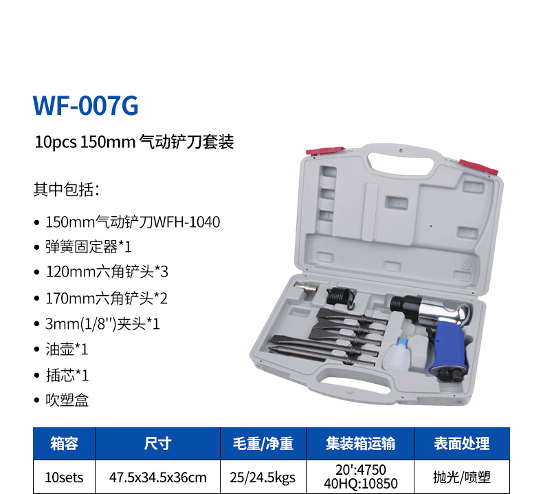 The pneumatic tool set WF-018A professional combination toolbox is durable and portable pic 21