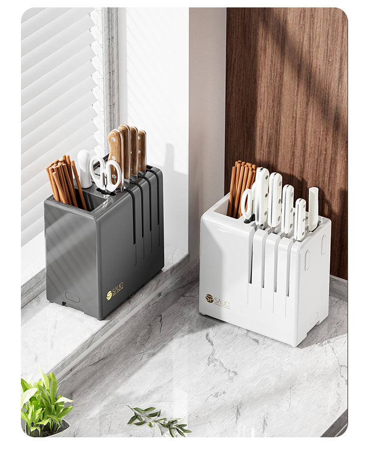 厨房刀架置物架台面多功能筷子筒沥水刀架一体收纳盒家用菜刀架子详情18
