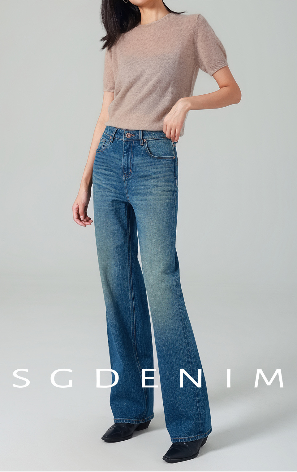 French fries pants/High-waisted Jeans for women, narrow straight-leg pants, elastic retro style, autumn/Winter 25, slimming and casual pic 8