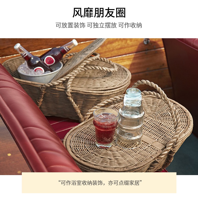 Hand-held basket, wicker and willow weaving, creative hand-woven small, rural picking, home storage and decoration basket, picking basket pic 7