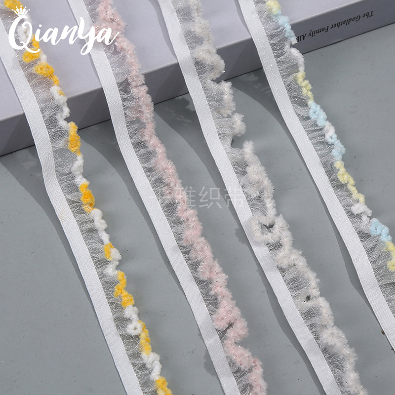 工厂现货1.7cm彩色花边松紧带手工diy服装辅料玩具娃娃装饰彩带详情6