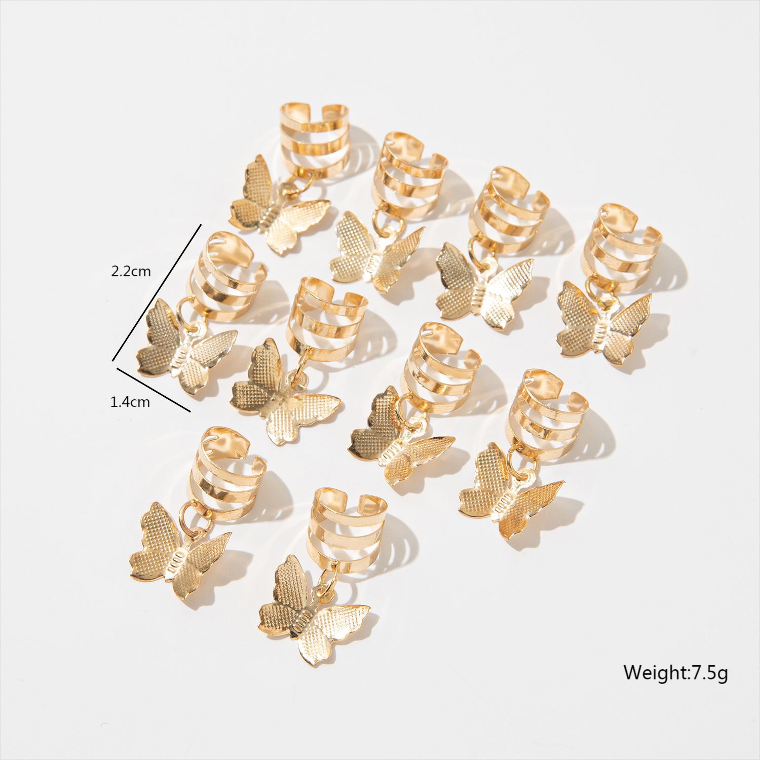 A 10-piece DIY hair accessory buckle set featuring cross-border dreadlocks, open hair bands, hollowed-out five-pointed stars, butterflies and hearts pic 13