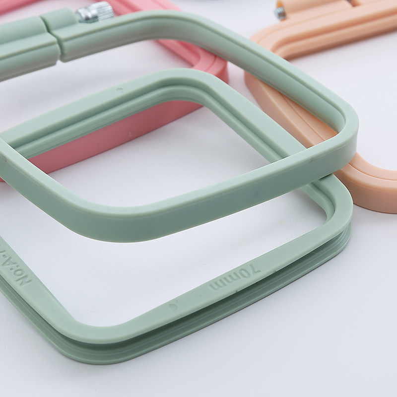 Embroidery machine accessories: Middle adjustable flower stand, round embroidery frame, embroidery stretch, candy-colored ABS plastic square embroidery ring pic 17