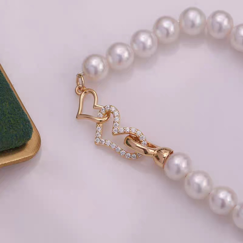 Wholesale of diy handcrafted accessories for 18k classic necklaces and bracelets with micro-inlaid white stone color retention and real gold plating pic 16