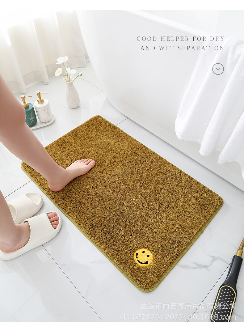 爆款加厚泡泡绒家用地毯卧室厨房地垫浴室吸水防滑脚垫卫生间门垫详情11