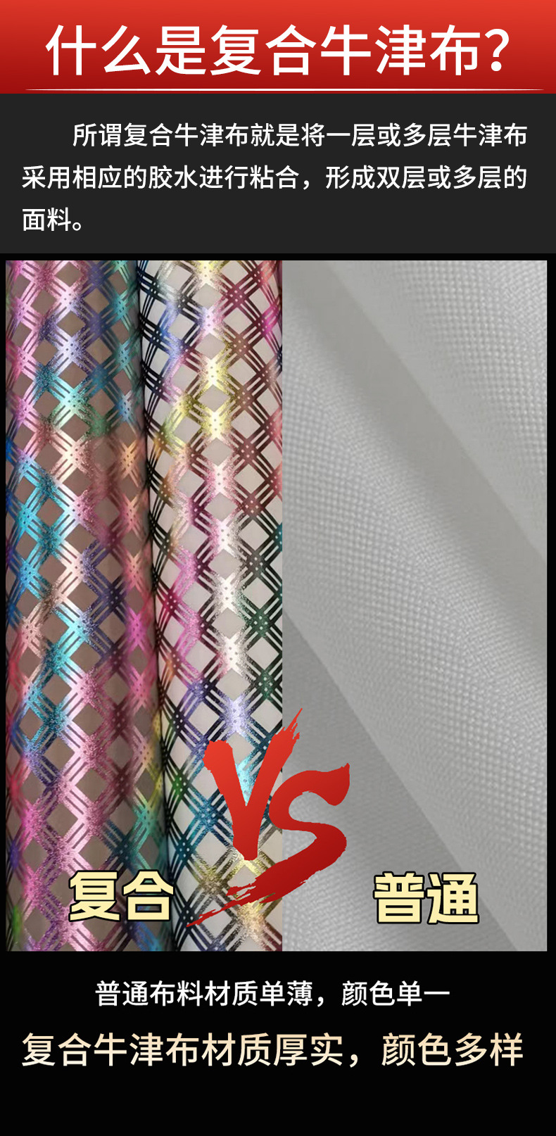 Composite Oxford cloth bags, handbags, school bags, cosmetic bags, outdoor sports fabric, polyester coated fabric pic 3