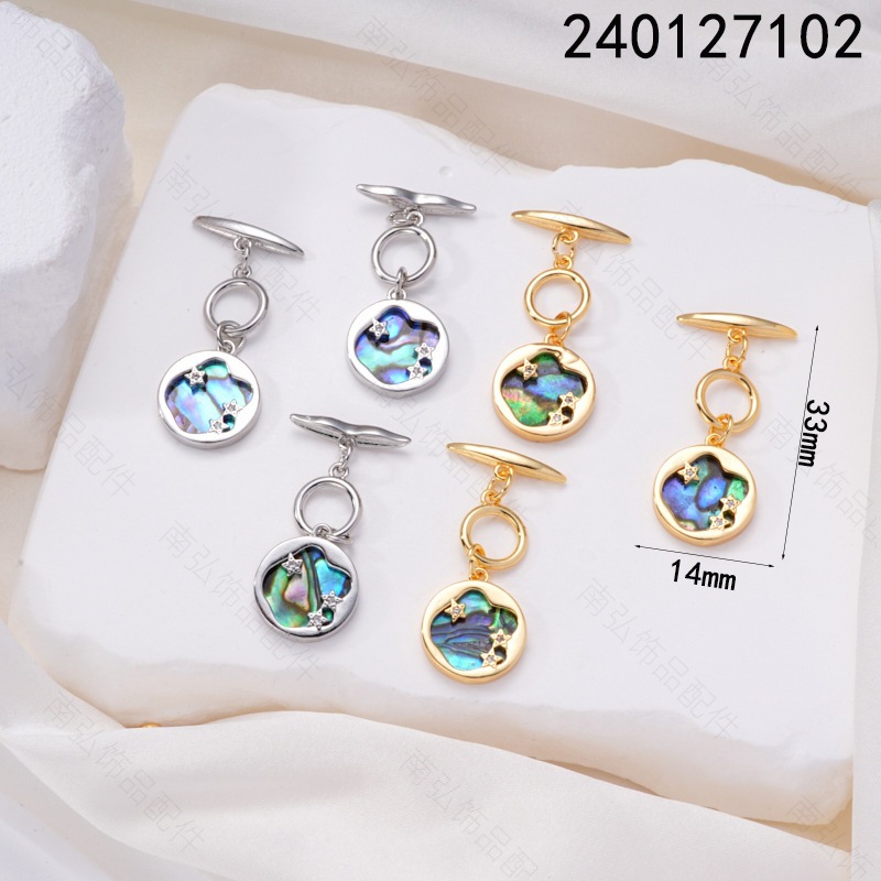 Pearl necklace clasp, 18k gold inlaid with zirconium irregular OT clasp, diy bracelet necklace ending chain clasp accessory pic 8