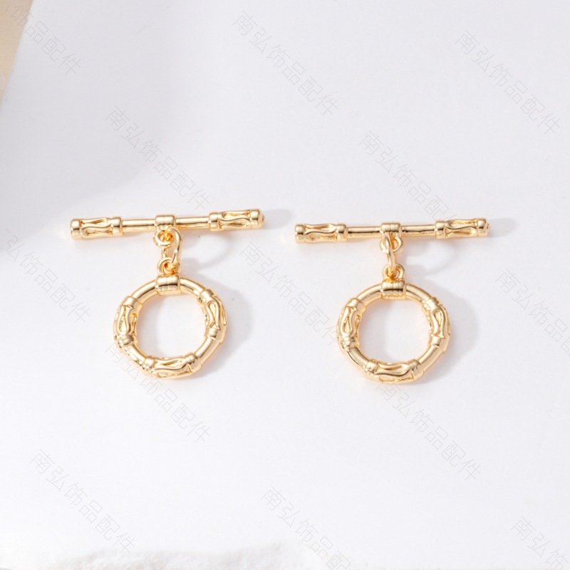 18K real gold color-preserving electroplated circular ot buckle, diy jewelry accessories, necklace, bracelet, chain connection buckle, end buckle pic 10