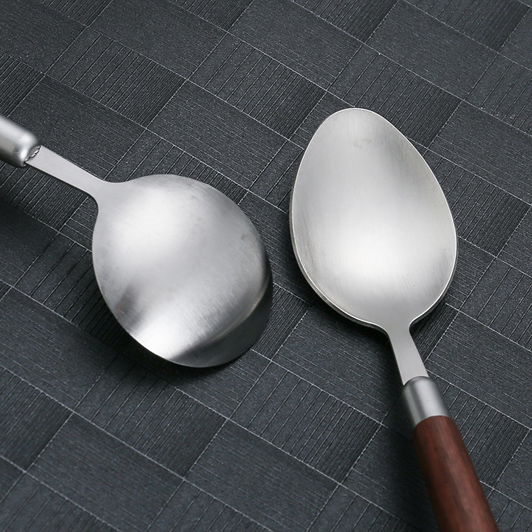 不锈钢刀叉勺餐具套装复古胡桃木柄家用西餐具牛排刀叉甜品勺叉子详情20