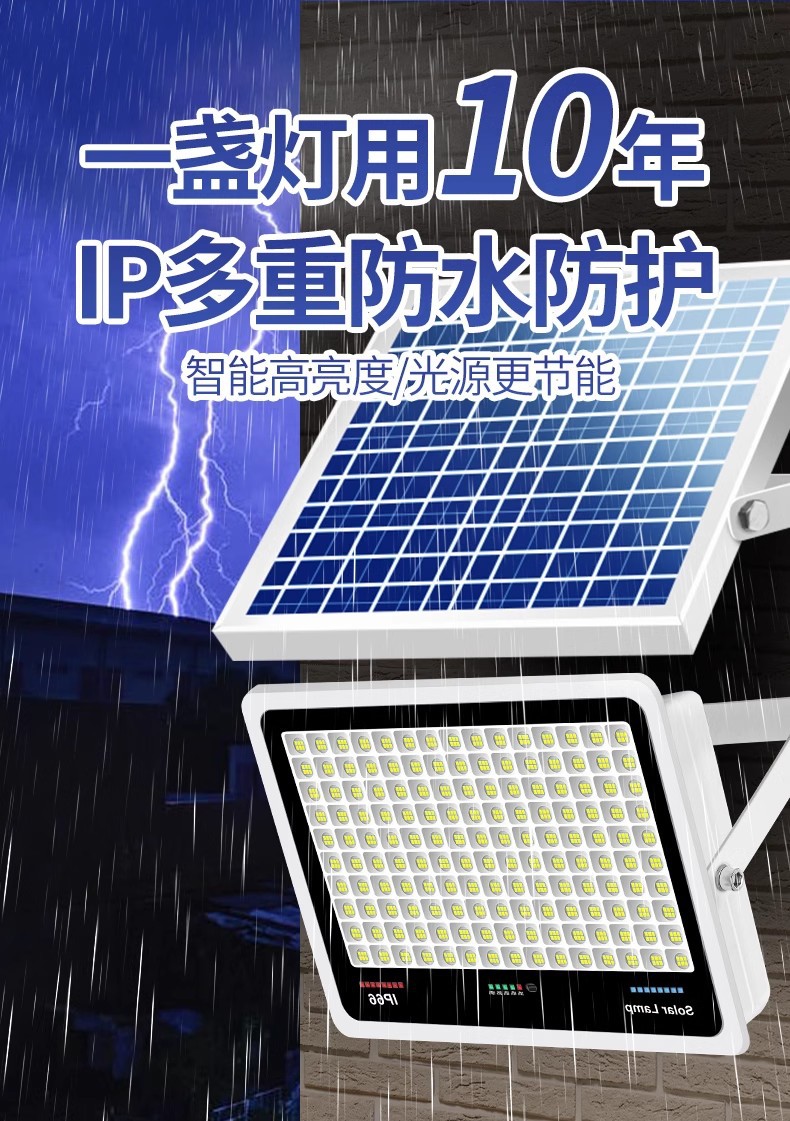 新款太阳能户外灯庭院灯人体感应照明灯超亮大功率家用投光灯路灯详情2