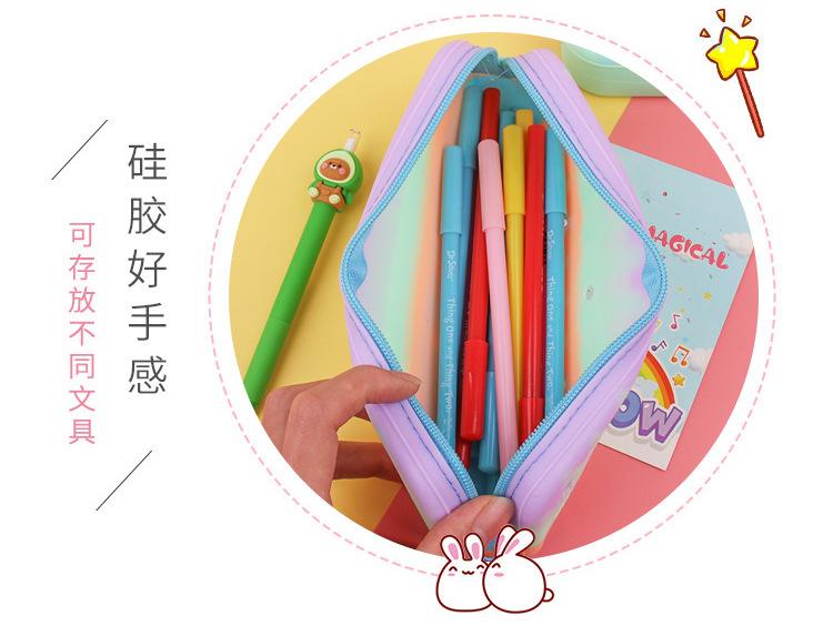 新款儿童卡通硅胶笔袋笔盒文具盒铅笔盒男孩女孩文具袋厂家 批发详情6