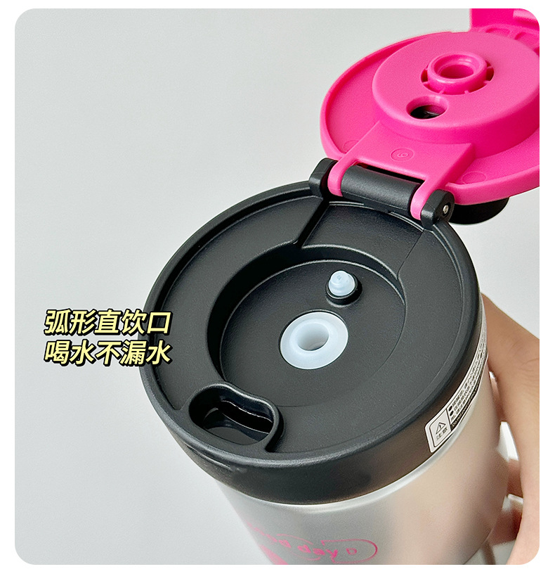 ins style flower language portable insulated cup, female stainless steel high appearance level student 316 water cup, insulated tea-water separation cup pic 20