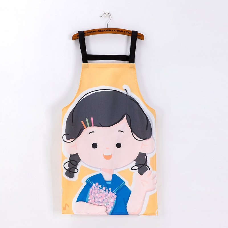 【持嘉】厨房家用做饭围裙女可爱围腰成人工作男帆布代发详情3