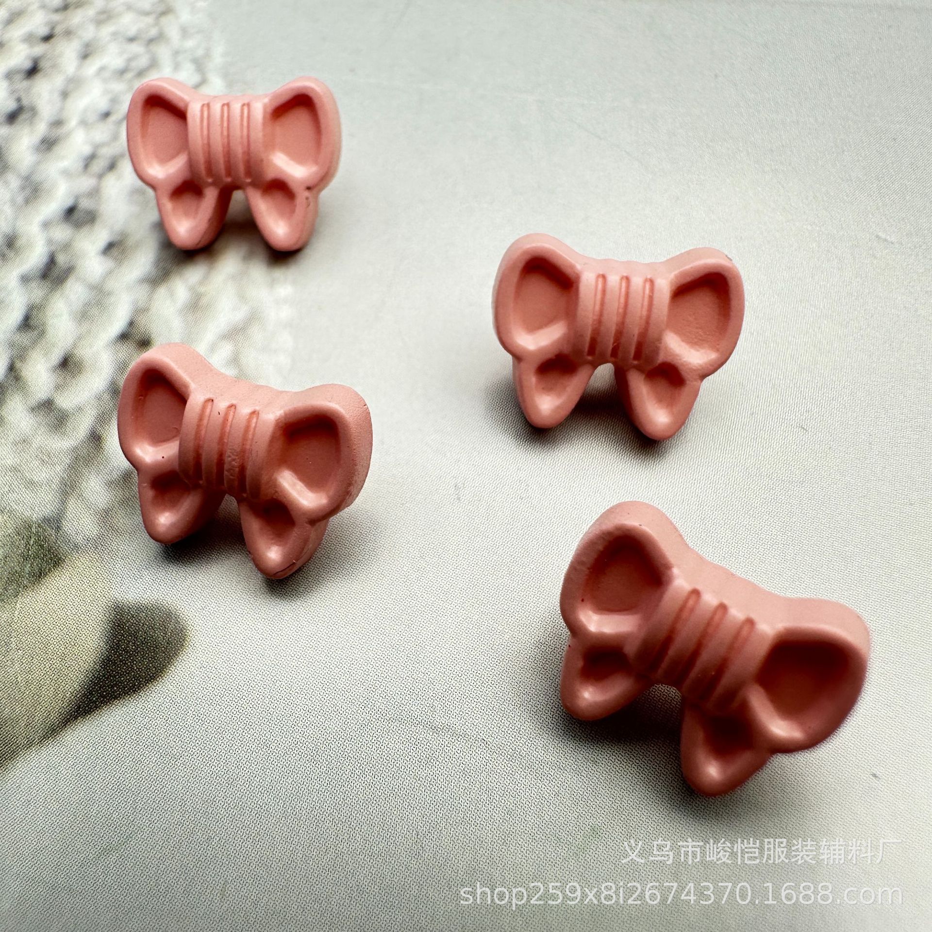 扁蝴蝶结滴油烤漆合金配件diy手工饰品手机链多巴胺直孔高脚纽扣详情15