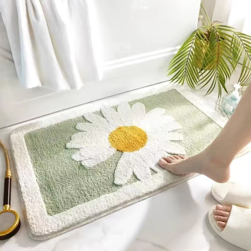 Foreign trade bathroom floor mat, bathroom door imitation cashmere water-absorbing anti-slip floor mat, household plush soft cross-border carpet pic 12