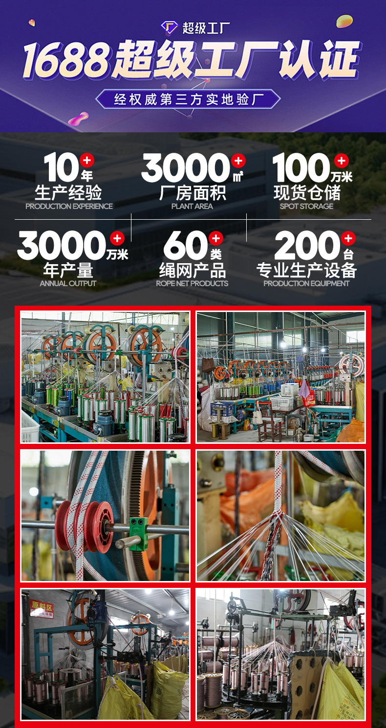 厂家批发尼龙绳白色包芯绳货车防风捆绑绳帐篷安全绳子丙纶编织绳详情2