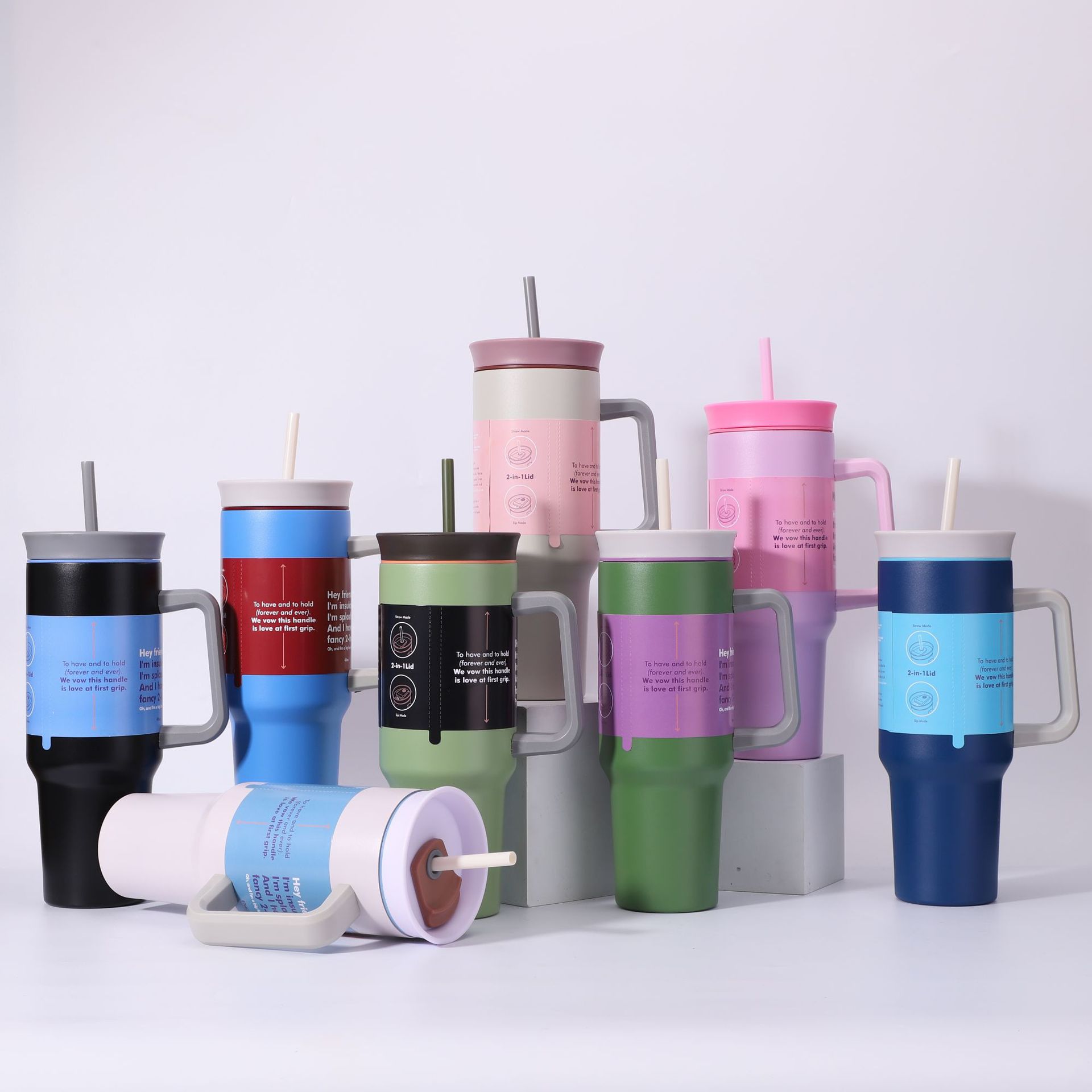 New cross-border 304 stainless steel ice cup, high appearance level, simple insulated water bottle, outdoor portable large-capacity water cup pic 1