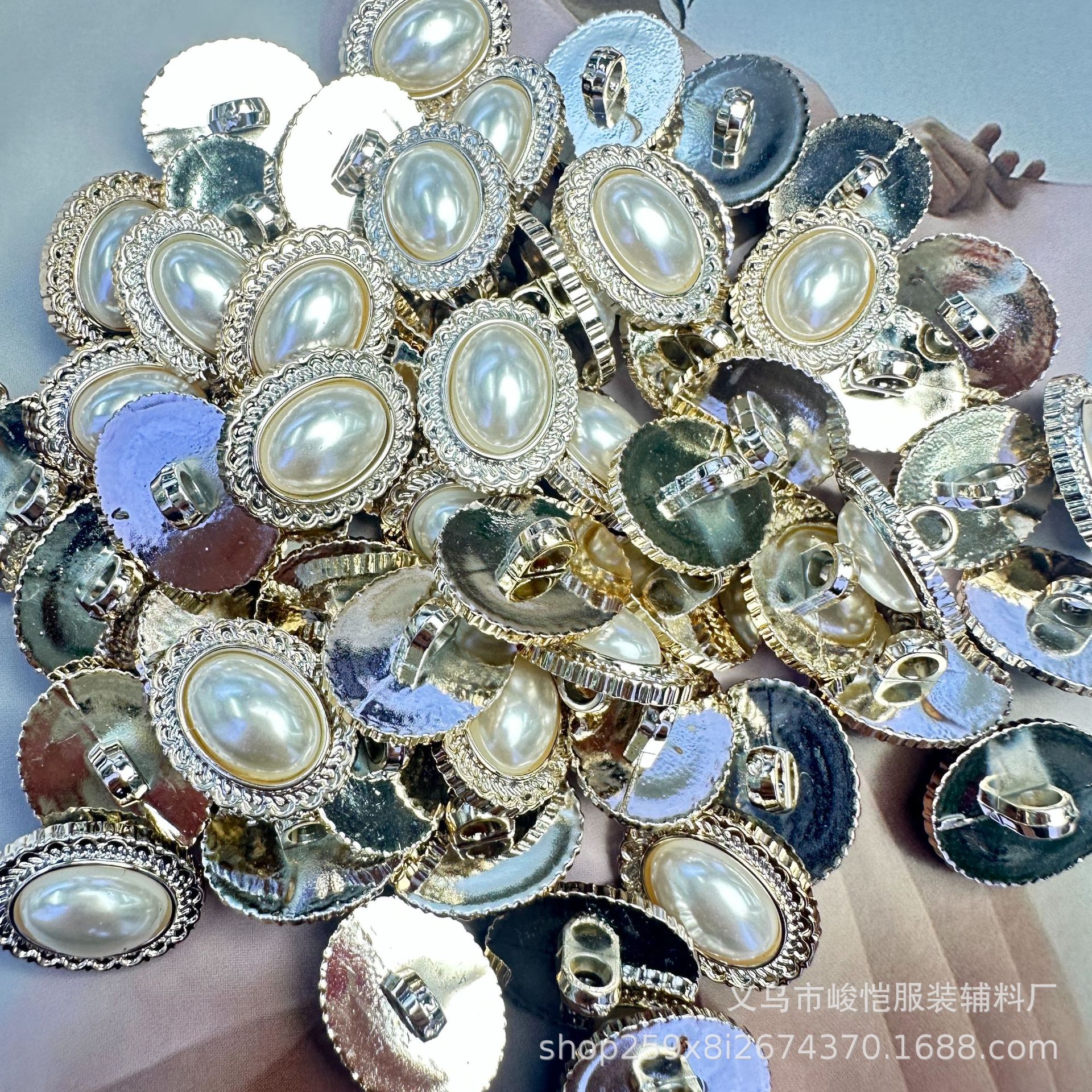 复古桃心圆形珍珠DIY饰品配件发夹发饰鞋帽包包装饰贴片洞洞鞋贴详情4