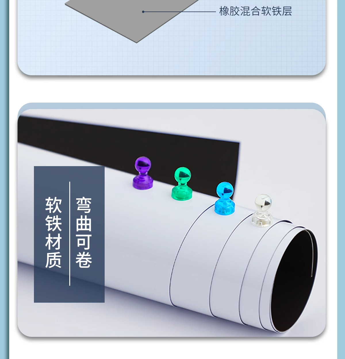 白板磁吸小黑板儿童家用教学用写字板可擦记事涂鸦板可移除不伤墙详情23