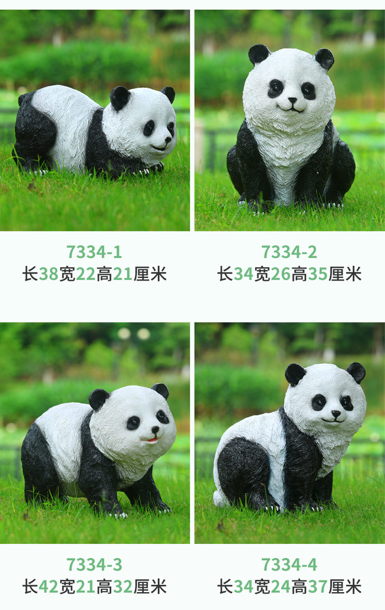 Factory direct sales of resin simulation panda ornaments for courtyard and garden decoration, outdoor animal lawns, and garden landscape sculptures pic 5