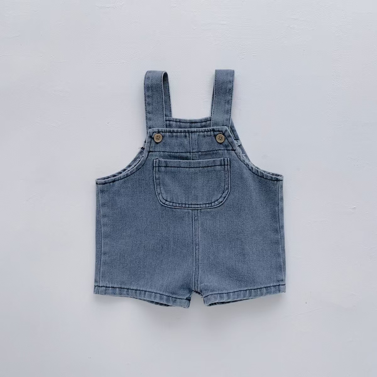 Bebé denim tirantes shorts conjunto 2025 nuevo niño blanco camiseta hombre niña verano fino dos piezas pic 12