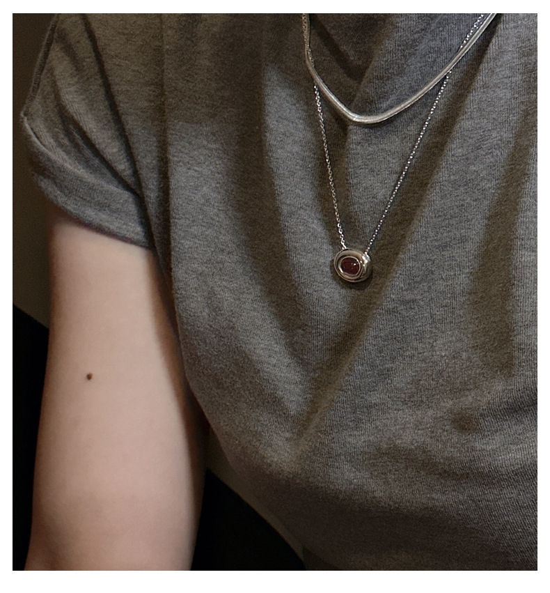 S925 sterling silver Korean version niche design snake bone necklace, Korean style simple and retro collarbone chain wholesale pic 9