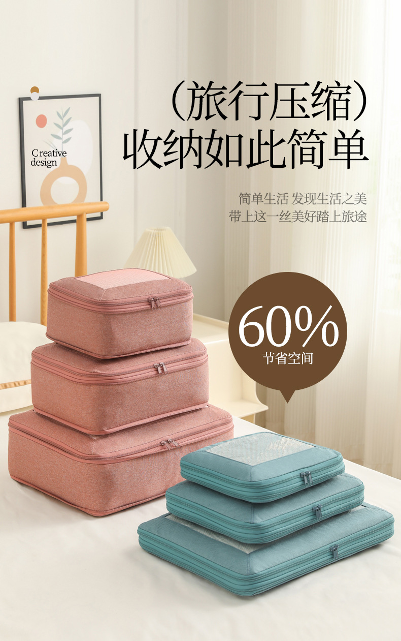 旅行收纳袋压缩衣物行李箱收纳包阳离子六件套出游整理包整理袋详情6