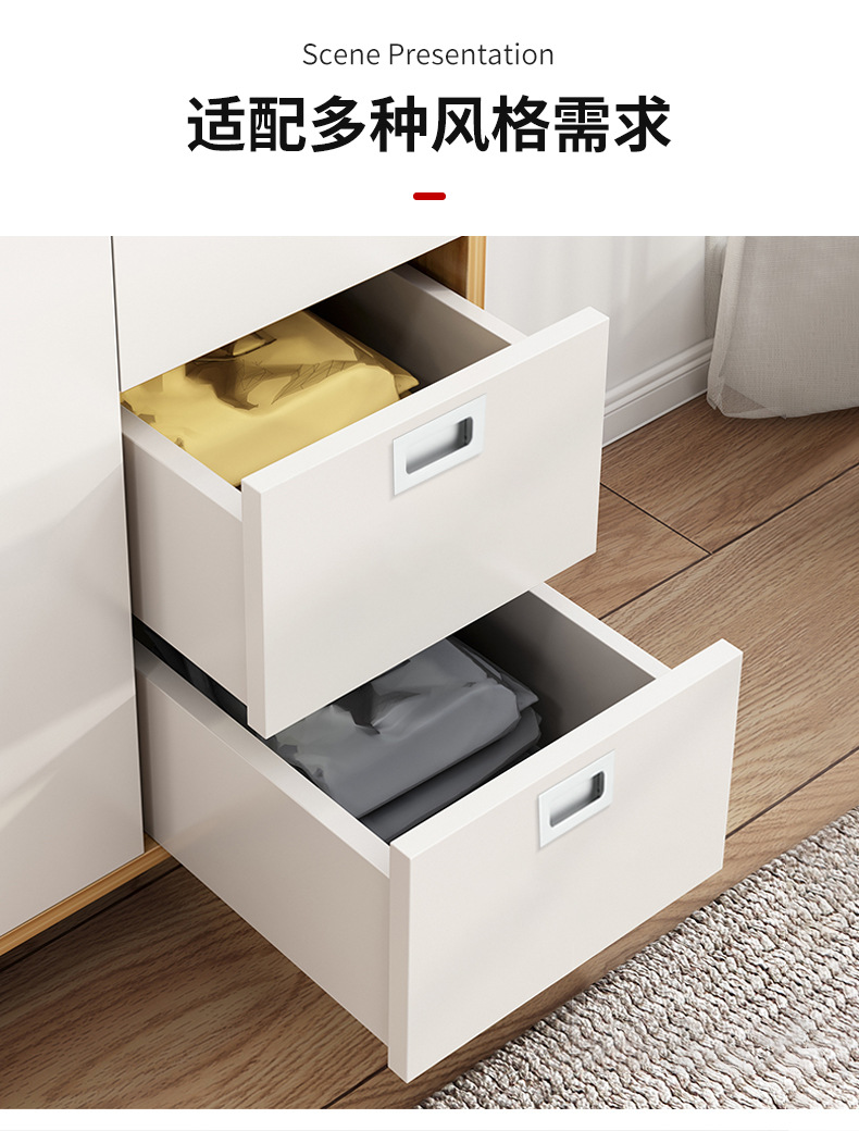 Modern and simple built-in hidden drawers with concealed handles, wardrobes and cabinets, sliding door handles, and aluminum alloy buckles pic 7