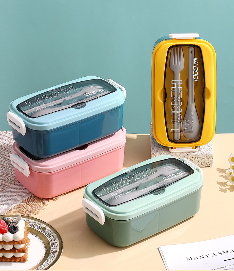 ins Cross-border lunch box set: bento box, light food, salad box, sauce box, student and office worker picnic box, separated pic 22