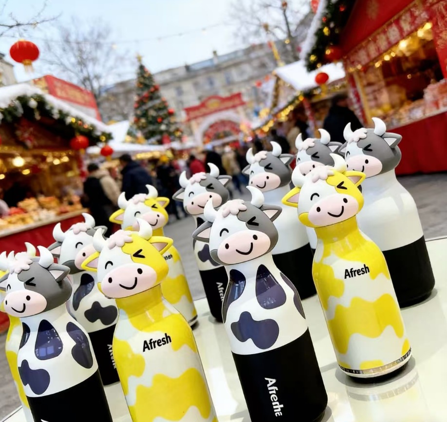 跨境外贸新款创意可爱公仔萌牛不锈钢保温杯创意个性儿童保温杯详情8