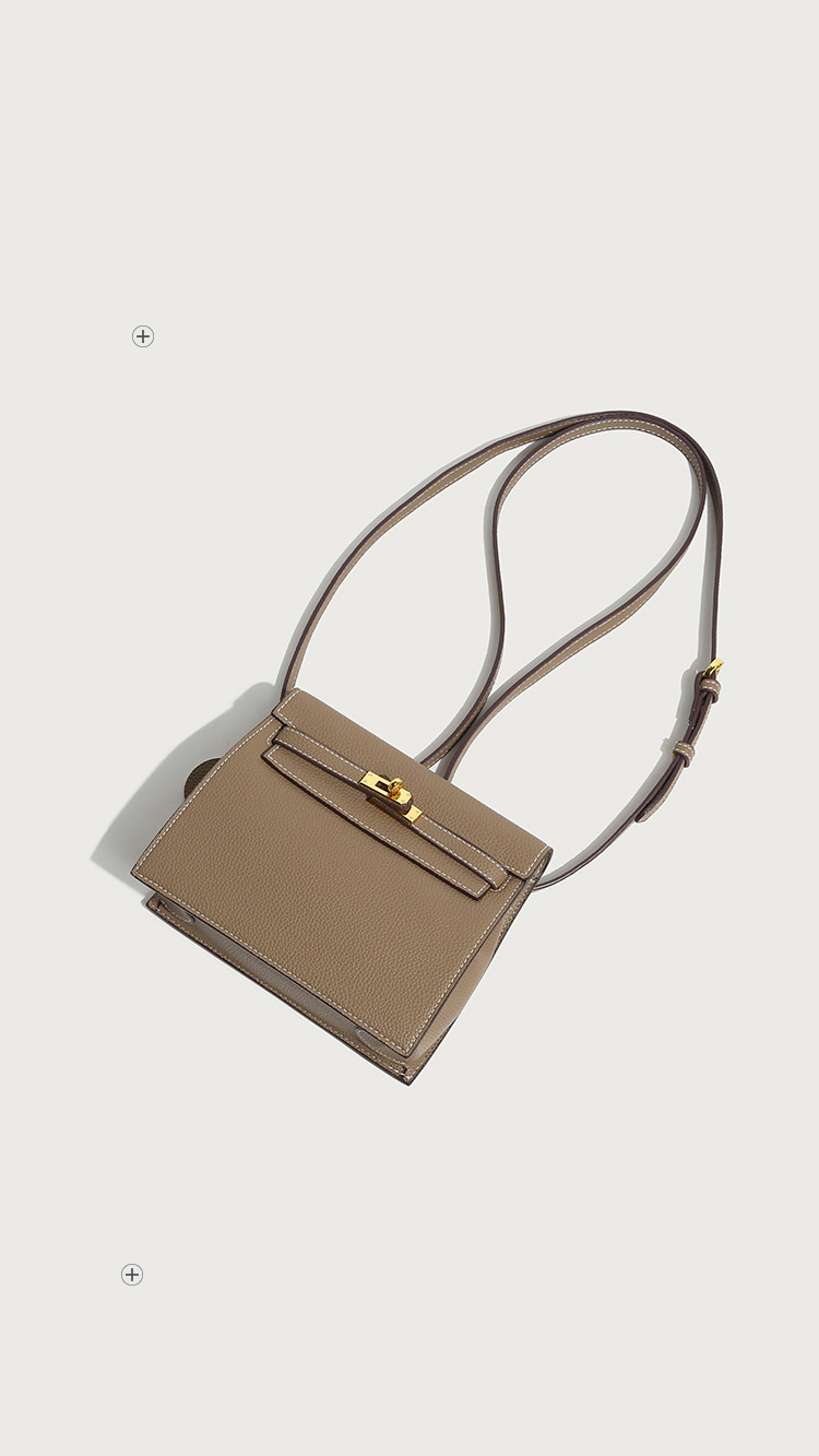 This is a new retro and trendy dance bag by Kelly, featuring a simple, classic and high-end look. It is a single-shoulder, hand-carry and crossbody bag with a lychee pattern pic 12