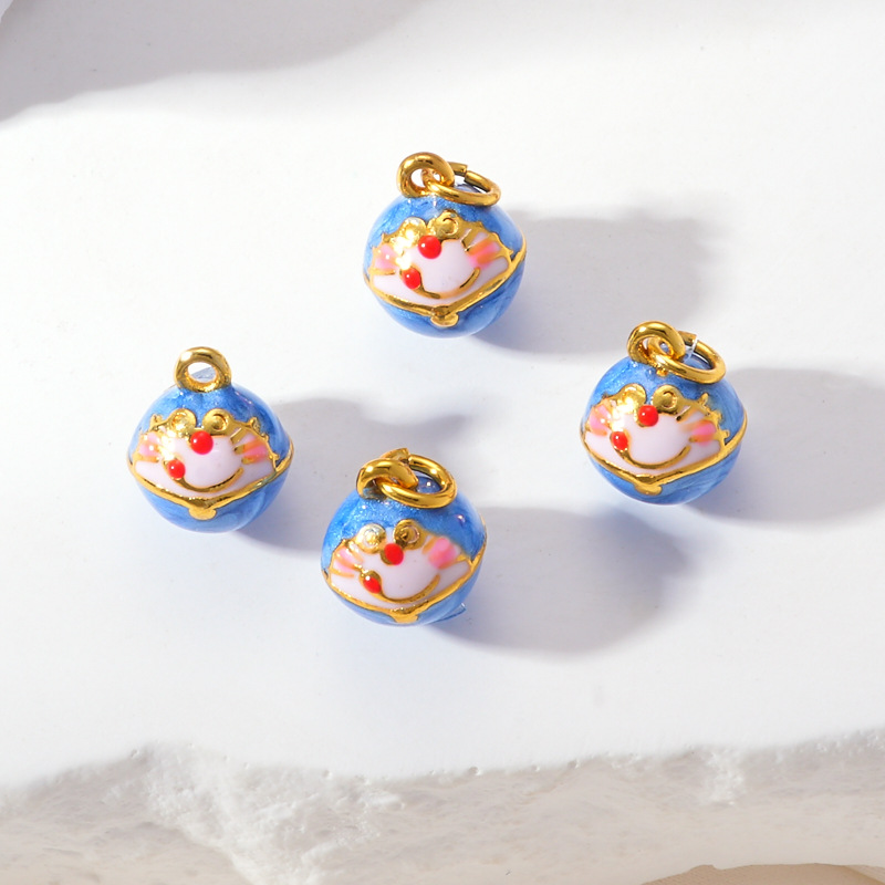 古法沙金珐琅彩叮当猫小圆球久不掉色diy配件吊坠项坠手链项链详情5