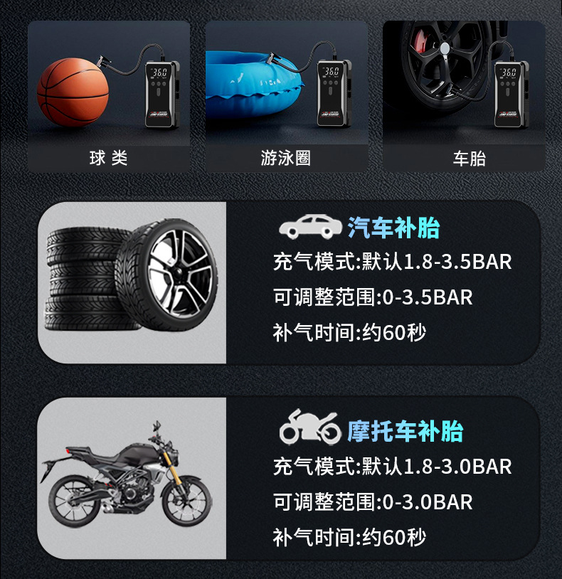 汽车应急启动电源 搭电宝 打气 照明 充电宝多功能一体 外贸批发详情16