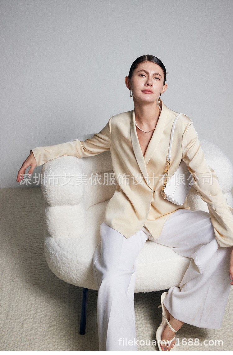 2023新精品双层真丝衬衫春夏衬衫女 重磅长袖OL通勤女装一件代发详情11