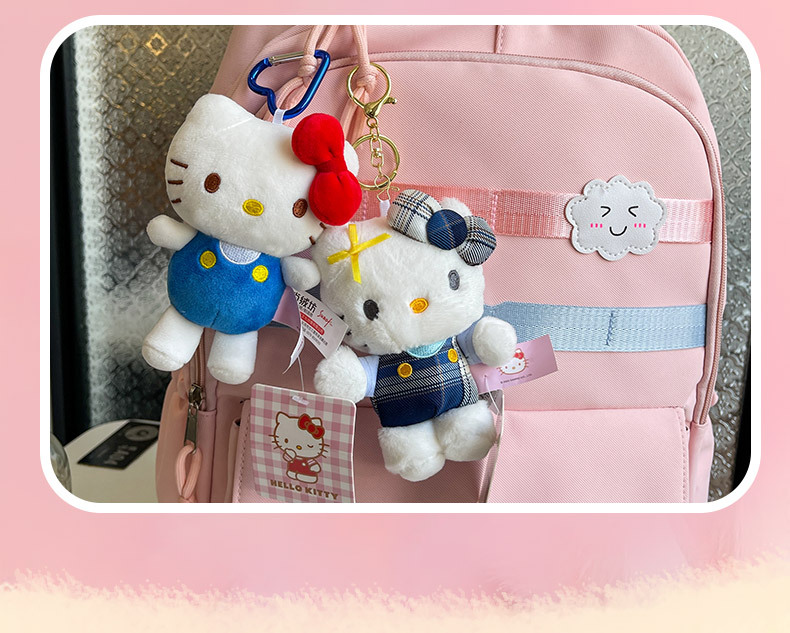 正版三丽鸥hellokitty毛绒挂件kt凯蒂猫小玩偶公仔钥匙扣书包挂饰详情4