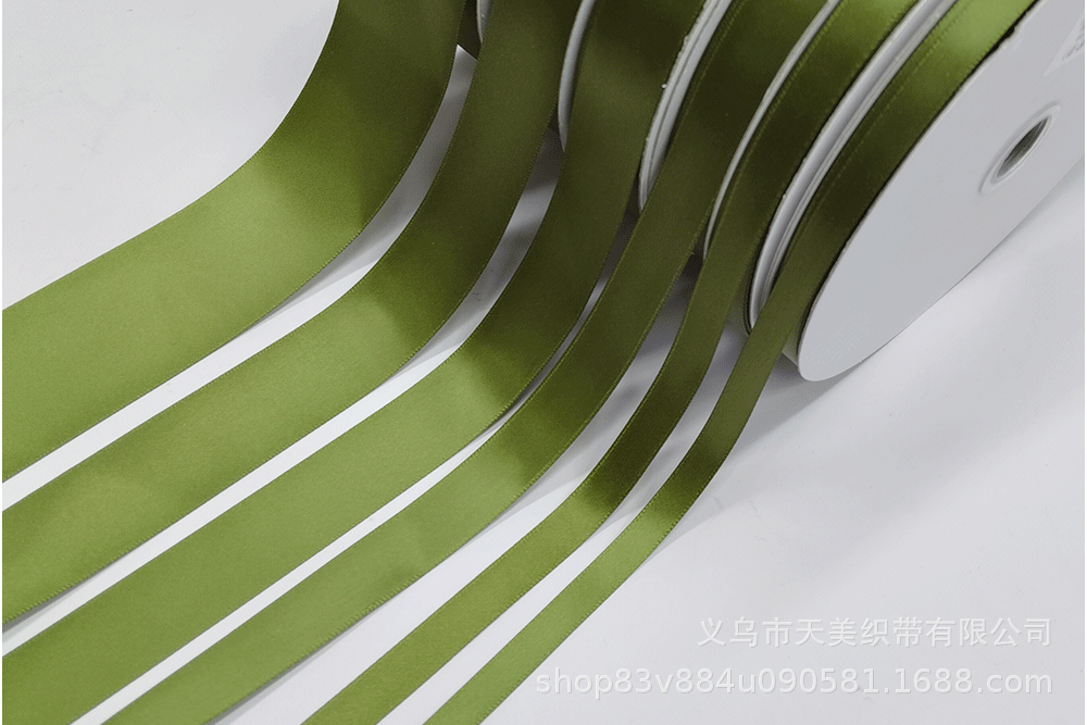 0.6CM-5CM olive green ribbon encrypted polyester ribbon gift box packaging ribbon silk cloth ribbon birthday gift box packaging pic 4