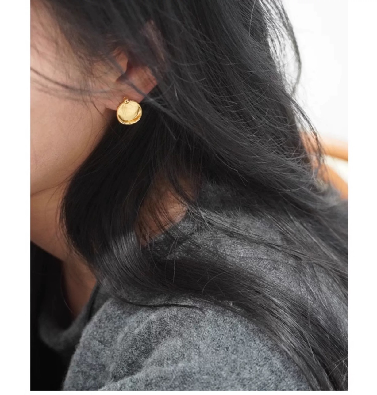 ABOA*家经典款耳钉 早春新款个性冷淡风轻奢精致圆形肌理感耳钉详情8