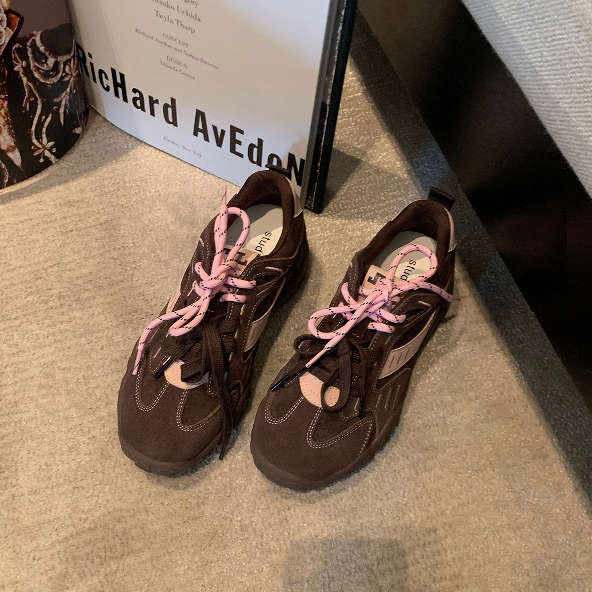 葡萄妈同款厚底增高真皮女板鞋2025秋冬新款阿甘运动休闲德训鞋女详情11