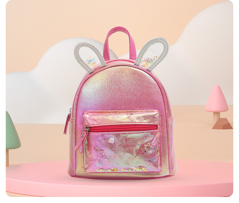 大尾猫卡通兔耳朵双肩背包时尚休闲可爱公主女童包元气少女书包详情12