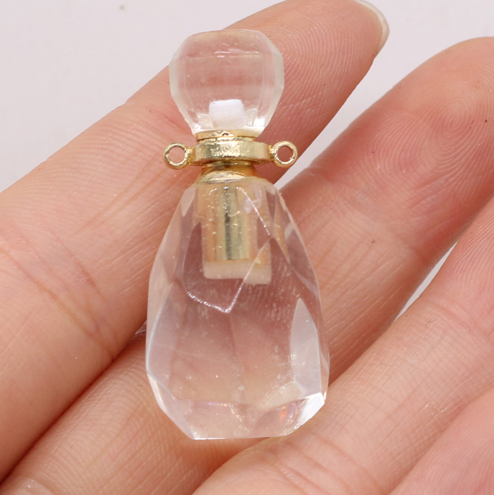 Exquisite natural semi-precious stone perfume bottles, white crystal, various shapes, DIY accessories, fashionable and exquisite wholesale production pic 18