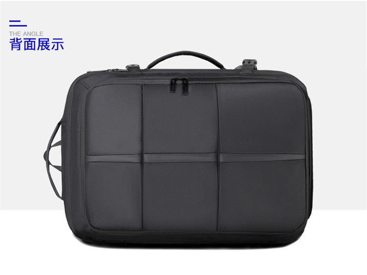 商务扩容大容量电脑包 出差收纳男士旅行包学生上课纯色男双肩包详情17