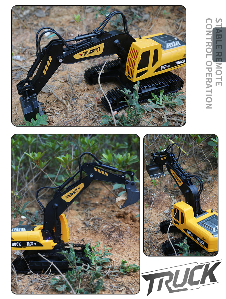 大号合金遥控玩具车男孩遥控挖掘机工程车挖土机遥控车挖挖机玩具详情14