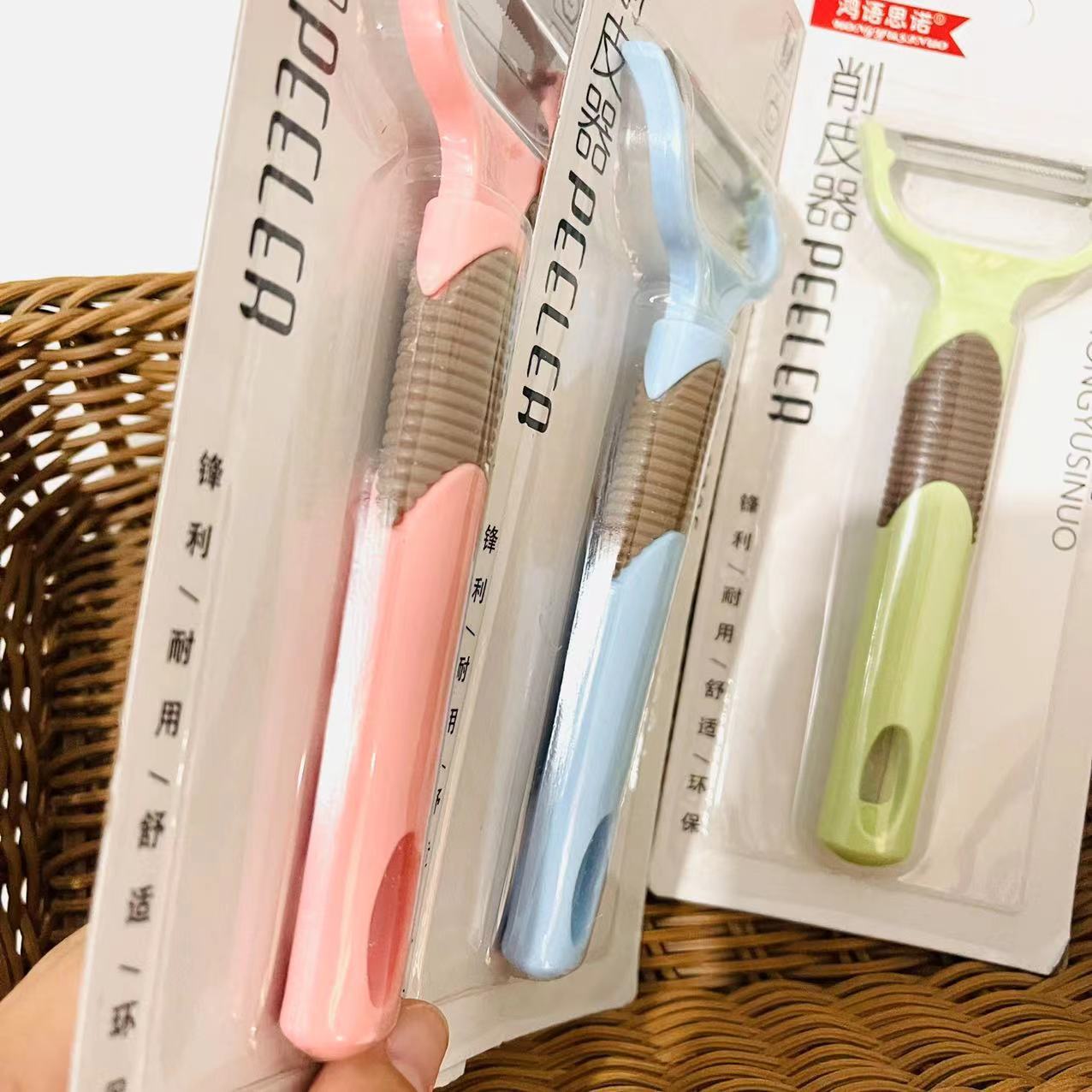【 Zone 2-10 】0735 Peeler knife 50/ box 600/ box 0735 Suction card Peeler Knife Peeling Knife Plastic Handle Serrated Peeler Knife Fruit and Melon Peeler Knife Wholesale pic 5