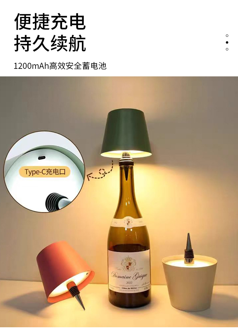Little bear bottle-shaped table lamp, wine rack, home decoration items pic 7