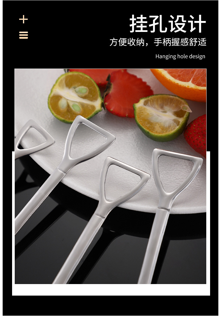 创意铁锹勺子不锈钢家用复古高档甜品吃西瓜专用调羹可爱铲子汤匙详情12