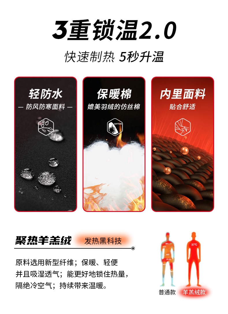 秋冬款加绒加厚羊羔绒加大加肥保暖御寒科技升温裤子休闲棉裤直筒详情3