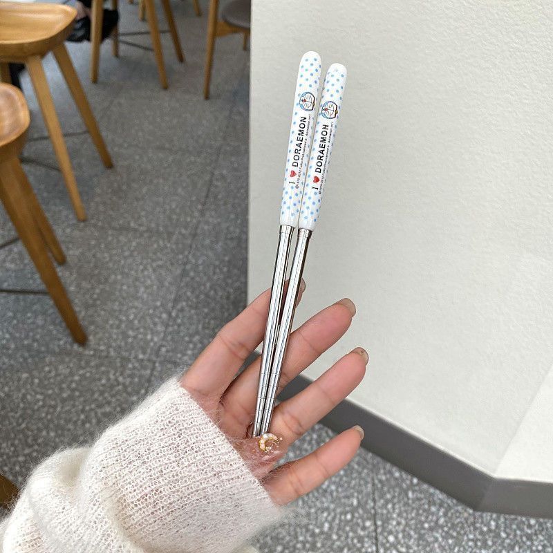 【包邮】餐具不锈钢筷子勺子叉子学生套装收纳盒便携三件套可爱in详情10